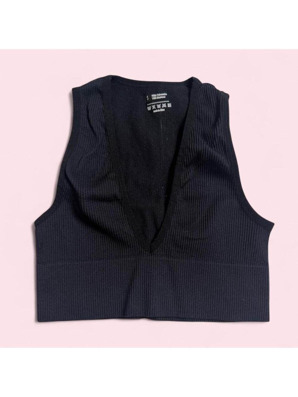 Women's Black Crop-top